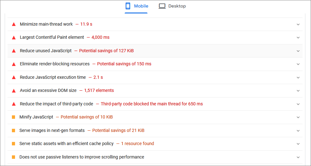 Page Loading Speed page speed
